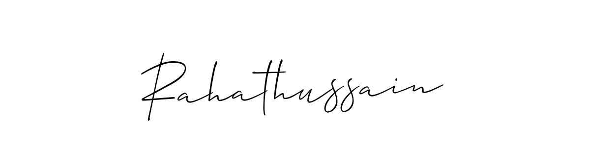 Use a signature maker to create a handwritten signature online. With this signature software, you can design (Allison_Script) your own signature for name Rahathussain. Rahathussain signature style 2 images and pictures png