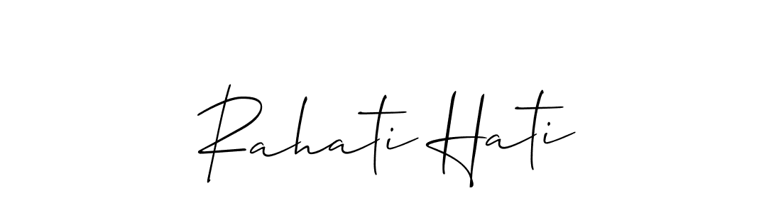 You can use this online signature creator to create a handwritten signature for the name Rahati Hati. This is the best online autograph maker. Rahati Hati signature style 2 images and pictures png