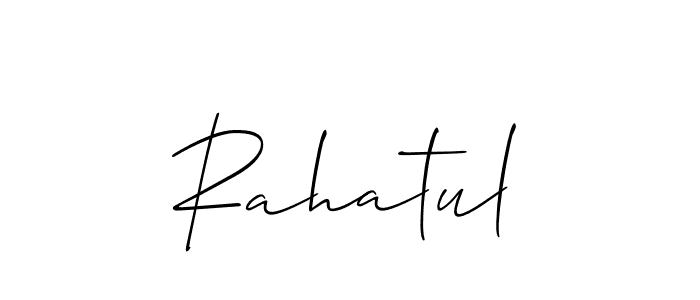 How to make Rahatul signature? Allison_Script is a professional autograph style. Create handwritten signature for Rahatul name. Rahatul signature style 2 images and pictures png