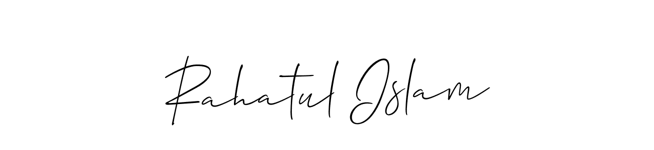 Allison_Script is a professional signature style that is perfect for those who want to add a touch of class to their signature. It is also a great choice for those who want to make their signature more unique. Get Rahatul Islam name to fancy signature for free. Rahatul Islam signature style 2 images and pictures png
