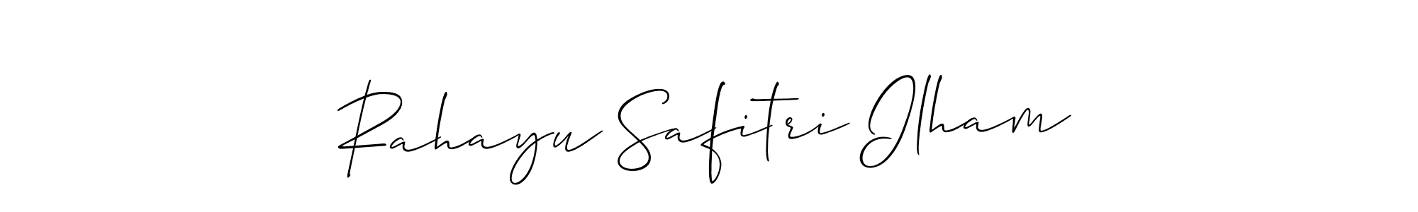 Rahayu Safitri Ilham stylish signature style. Best Handwritten Sign (Allison_Script) for my name. Handwritten Signature Collection Ideas for my name Rahayu Safitri Ilham. Rahayu Safitri Ilham signature style 2 images and pictures png
