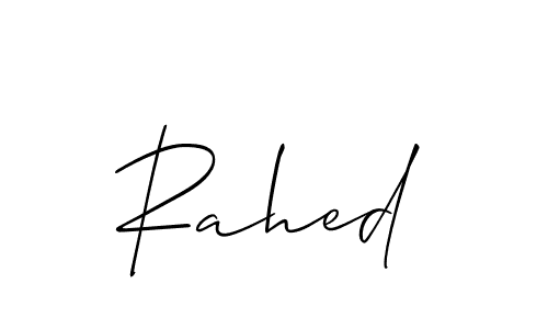 Make a beautiful signature design for name Rahed. With this signature (Allison_Script) style, you can create a handwritten signature for free. Rahed signature style 2 images and pictures png