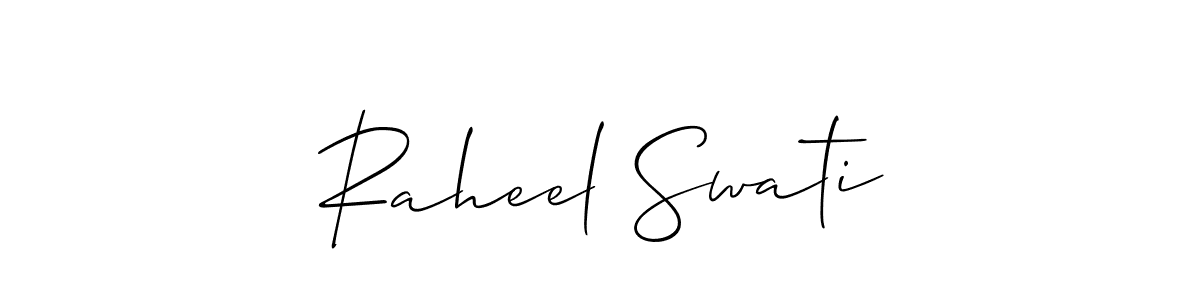 Raheel Swati stylish signature style. Best Handwritten Sign (Allison_Script) for my name. Handwritten Signature Collection Ideas for my name Raheel Swati. Raheel Swati signature style 2 images and pictures png