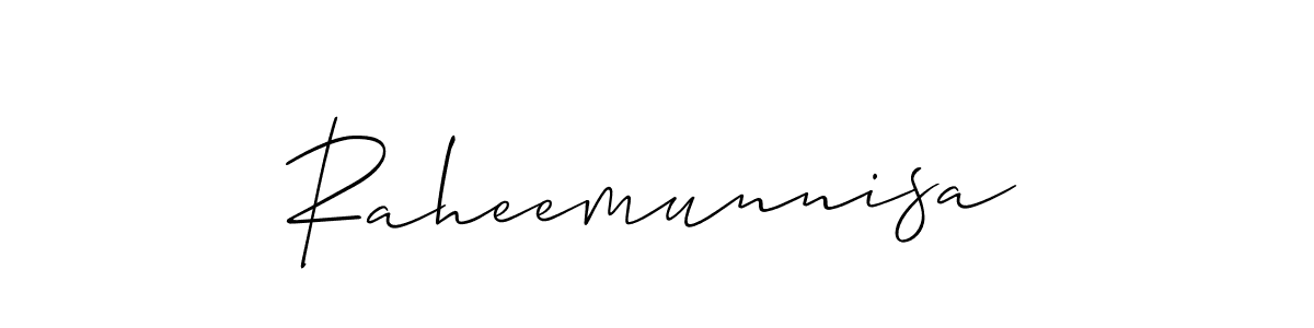It looks lik you need a new signature style for name Raheemunnisa. Design unique handwritten (Allison_Script) signature with our free signature maker in just a few clicks. Raheemunnisa signature style 2 images and pictures png