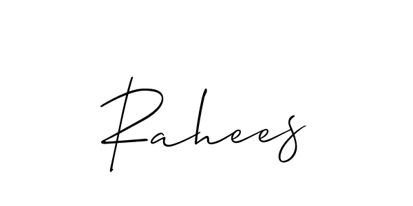 Allison_Script is a professional signature style that is perfect for those who want to add a touch of class to their signature. It is also a great choice for those who want to make their signature more unique. Get Rahees name to fancy signature for free. Rahees signature style 2 images and pictures png