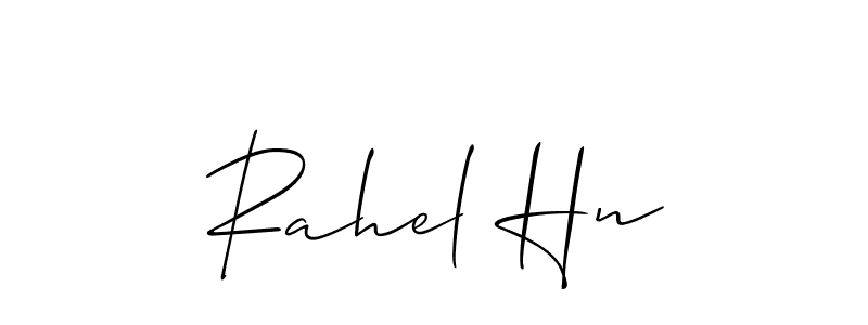 if you are searching for the best signature style for your name Rahel Hn. so please give up your signature search. here we have designed multiple signature styles  using Allison_Script. Rahel Hn signature style 2 images and pictures png