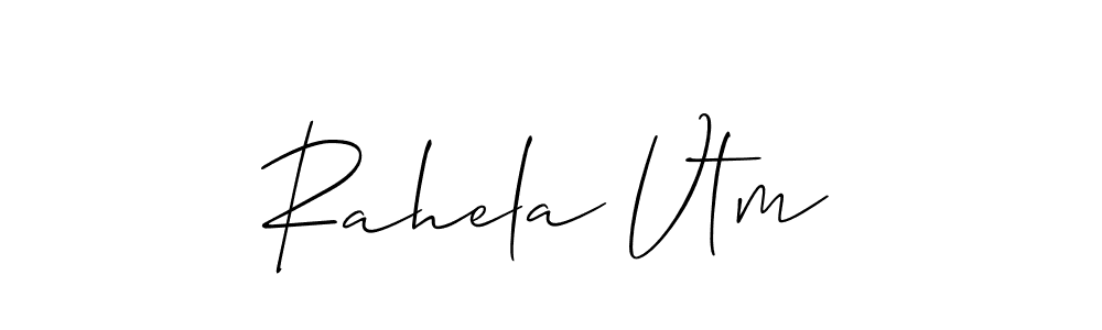 Design your own signature with our free online signature maker. With this signature software, you can create a handwritten (Allison_Script) signature for name Rahela Vtm. Rahela Vtm signature style 2 images and pictures png