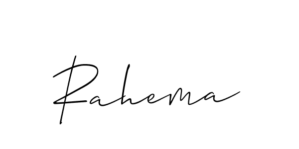 Design your own signature with our free online signature maker. With this signature software, you can create a handwritten (Allison_Script) signature for name Rahema. Rahema signature style 2 images and pictures png