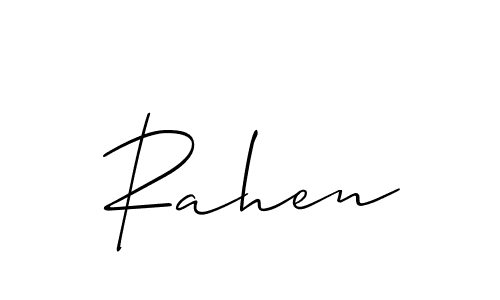 Create a beautiful signature design for name Rahen. With this signature (Allison_Script) fonts, you can make a handwritten signature for free. Rahen signature style 2 images and pictures png