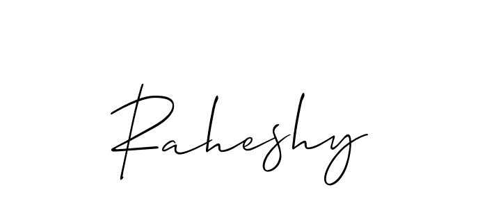 Also we have Raheshy name is the best signature style. Create professional handwritten signature collection using Allison_Script autograph style. Raheshy signature style 2 images and pictures png