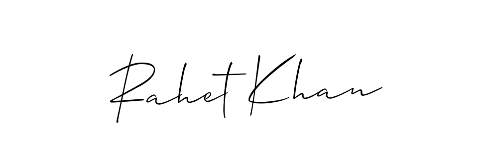 Make a beautiful signature design for name Rahet Khan. With this signature (Allison_Script) style, you can create a handwritten signature for free. Rahet Khan signature style 2 images and pictures png