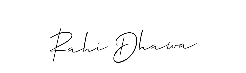 Use a signature maker to create a handwritten signature online. With this signature software, you can design (Allison_Script) your own signature for name Rahi Dhawa. Rahi Dhawa signature style 2 images and pictures png