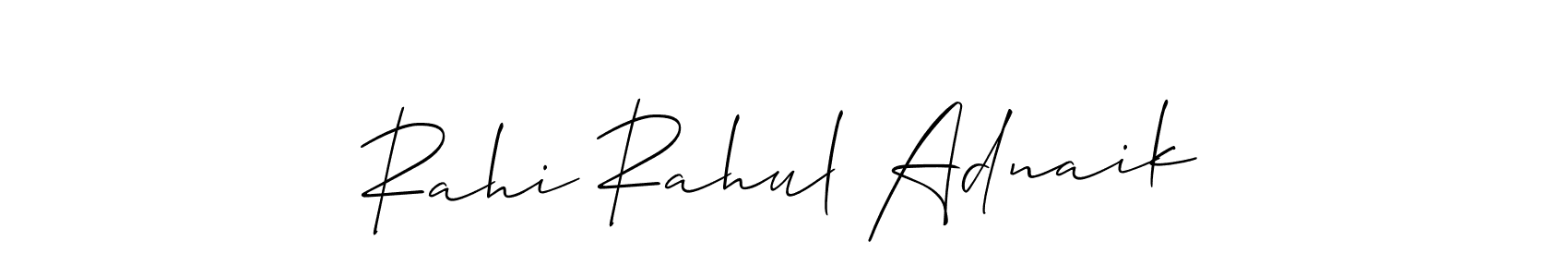 Check out images of Autograph of Rahi Rahul Adnaik name. Actor Rahi Rahul Adnaik Signature Style. Allison_Script is a professional sign style online. Rahi Rahul Adnaik signature style 2 images and pictures png
