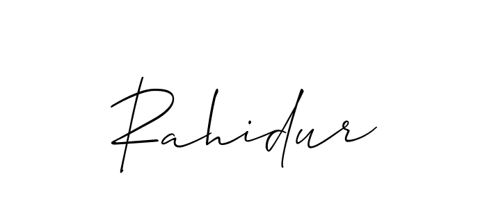 How to make Rahidur signature? Allison_Script is a professional autograph style. Create handwritten signature for Rahidur name. Rahidur signature style 2 images and pictures png