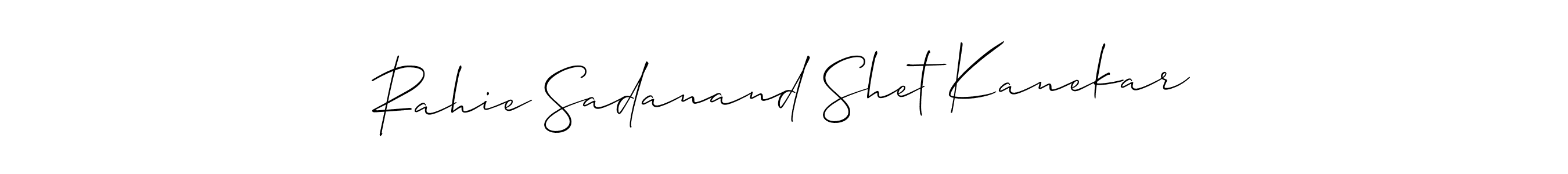 Also You can easily find your signature by using the search form. We will create Rahie Sadanand Shet Kanekar name handwritten signature images for you free of cost using Allison_Script sign style. Rahie Sadanand Shet Kanekar signature style 2 images and pictures png