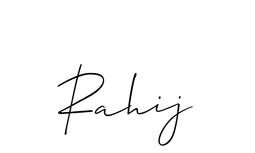 Also You can easily find your signature by using the search form. We will create Rahij name handwritten signature images for you free of cost using Allison_Script sign style. Rahij signature style 2 images and pictures png