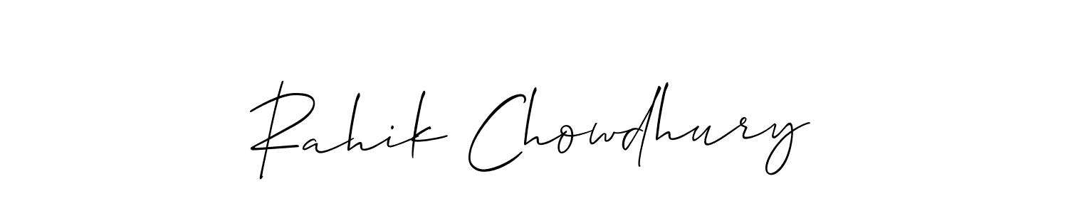 Similarly Allison_Script is the best handwritten signature design. Signature creator online .You can use it as an online autograph creator for name Rahik Chowdhury. Rahik Chowdhury signature style 2 images and pictures png