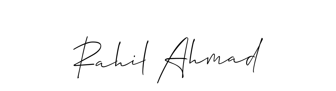 How to make Rahil Ahmad name signature. Use Allison_Script style for creating short signs online. This is the latest handwritten sign. Rahil Ahmad signature style 2 images and pictures png