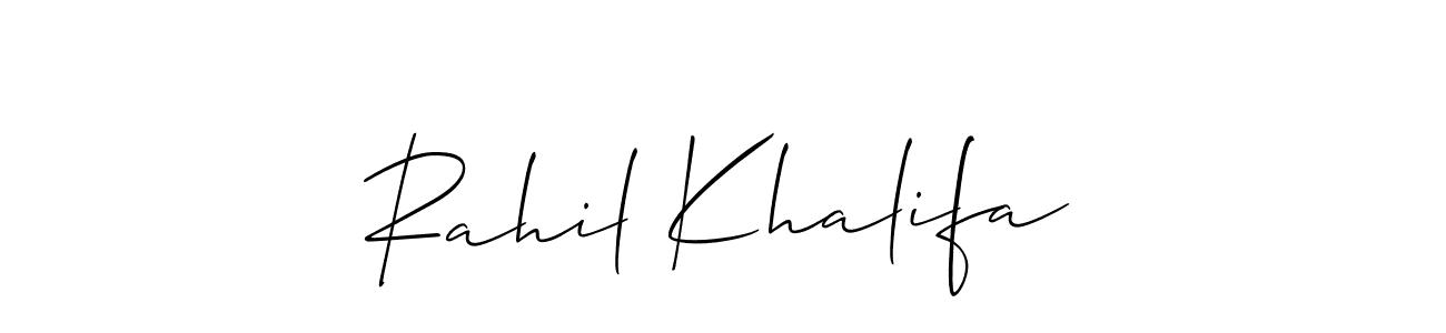 Rahil Khalifa stylish signature style. Best Handwritten Sign (Allison_Script) for my name. Handwritten Signature Collection Ideas for my name Rahil Khalifa. Rahil Khalifa signature style 2 images and pictures png