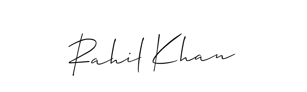 How to make Rahil Khan signature? Allison_Script is a professional autograph style. Create handwritten signature for Rahil Khan name. Rahil Khan signature style 2 images and pictures png