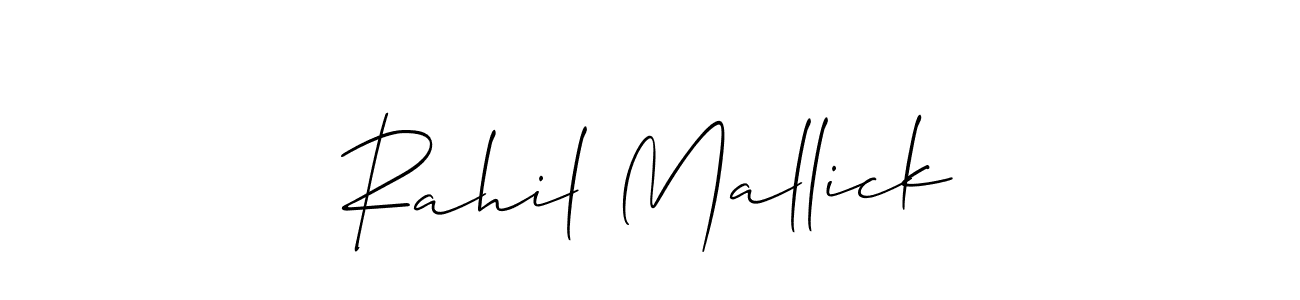 Design your own signature with our free online signature maker. With this signature software, you can create a handwritten (Allison_Script) signature for name Rahil Mallick. Rahil Mallick signature style 2 images and pictures png