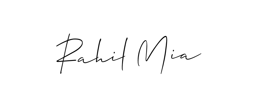 Make a short Rahil Mia signature style. Manage your documents anywhere anytime using Allison_Script. Create and add eSignatures, submit forms, share and send files easily. Rahil Mia signature style 2 images and pictures png