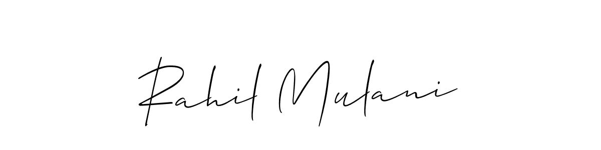 Similarly Allison_Script is the best handwritten signature design. Signature creator online .You can use it as an online autograph creator for name Rahil Mulani. Rahil Mulani signature style 2 images and pictures png