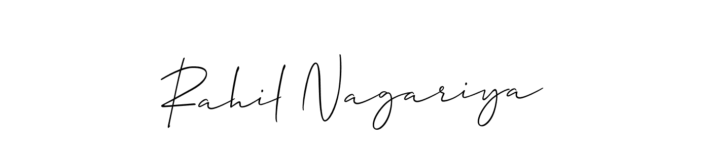 It looks lik you need a new signature style for name Rahil Nagariya. Design unique handwritten (Allison_Script) signature with our free signature maker in just a few clicks. Rahil Nagariya signature style 2 images and pictures png