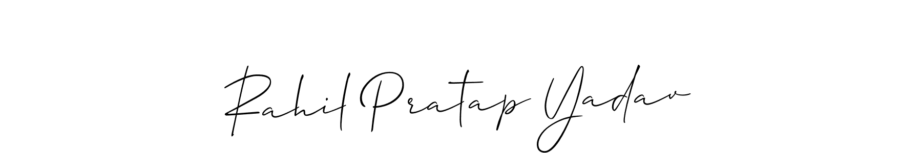 Rahil Pratap Yadav stylish signature style. Best Handwritten Sign (Allison_Script) for my name. Handwritten Signature Collection Ideas for my name Rahil Pratap Yadav. Rahil Pratap Yadav signature style 2 images and pictures png