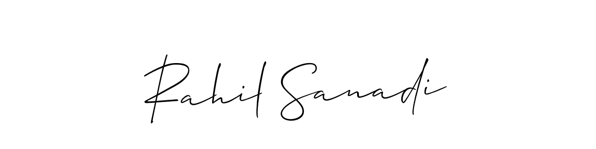 Create a beautiful signature design for name Rahil Sanadi. With this signature (Allison_Script) fonts, you can make a handwritten signature for free. Rahil Sanadi signature style 2 images and pictures png