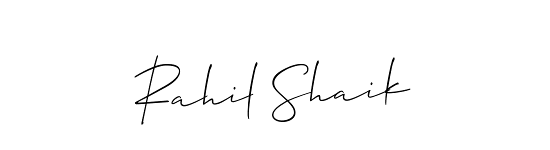 How to make Rahil Shaik name signature. Use Allison_Script style for creating short signs online. This is the latest handwritten sign. Rahil Shaik signature style 2 images and pictures png