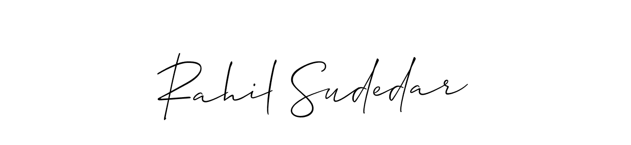 It looks lik you need a new signature style for name Rahil Sudedar. Design unique handwritten (Allison_Script) signature with our free signature maker in just a few clicks. Rahil Sudedar signature style 2 images and pictures png
