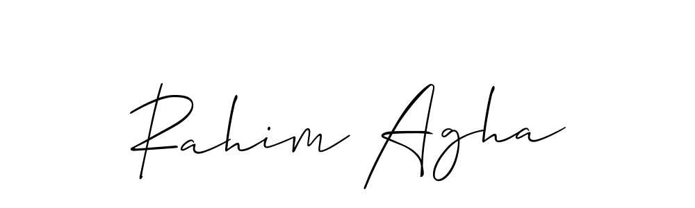 The best way (Allison_Script) to make a short signature is to pick only two or three words in your name. The name Rahim Agha include a total of six letters. For converting this name. Rahim Agha signature style 2 images and pictures png