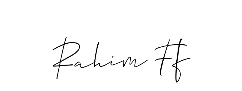 Also You can easily find your signature by using the search form. We will create Rahim Ff name handwritten signature images for you free of cost using Allison_Script sign style. Rahim Ff signature style 2 images and pictures png