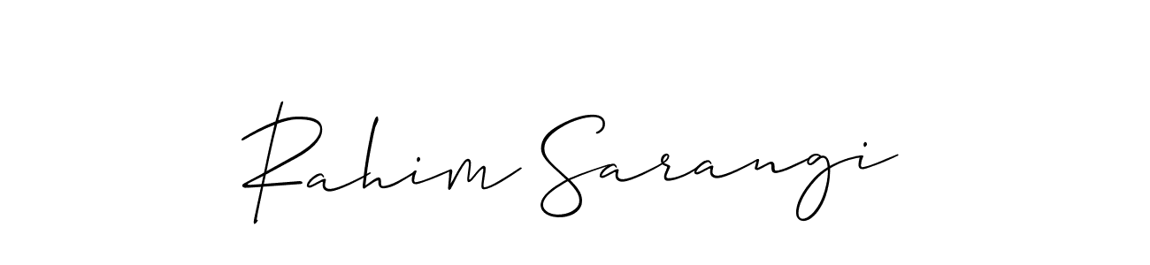 Create a beautiful signature design for name Rahim Sarangi. With this signature (Allison_Script) fonts, you can make a handwritten signature for free. Rahim Sarangi signature style 2 images and pictures png