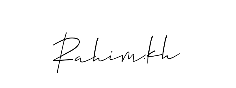 Similarly Allison_Script is the best handwritten signature design. Signature creator online .You can use it as an online autograph creator for name Rahim.kh. Rahim.kh signature style 2 images and pictures png