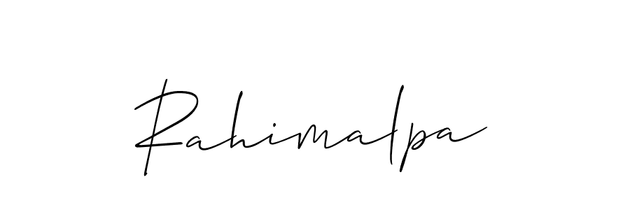Make a short Rahimalpa signature style. Manage your documents anywhere anytime using Allison_Script. Create and add eSignatures, submit forms, share and send files easily. Rahimalpa signature style 2 images and pictures png