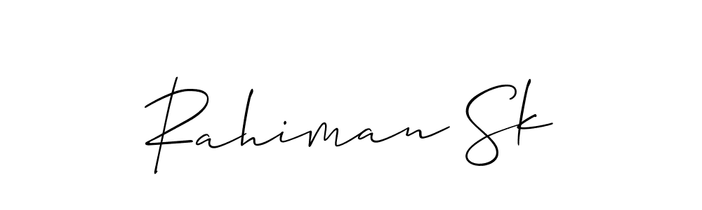 Allison_Script is a professional signature style that is perfect for those who want to add a touch of class to their signature. It is also a great choice for those who want to make their signature more unique. Get Rahiman Sk name to fancy signature for free. Rahiman Sk signature style 2 images and pictures png