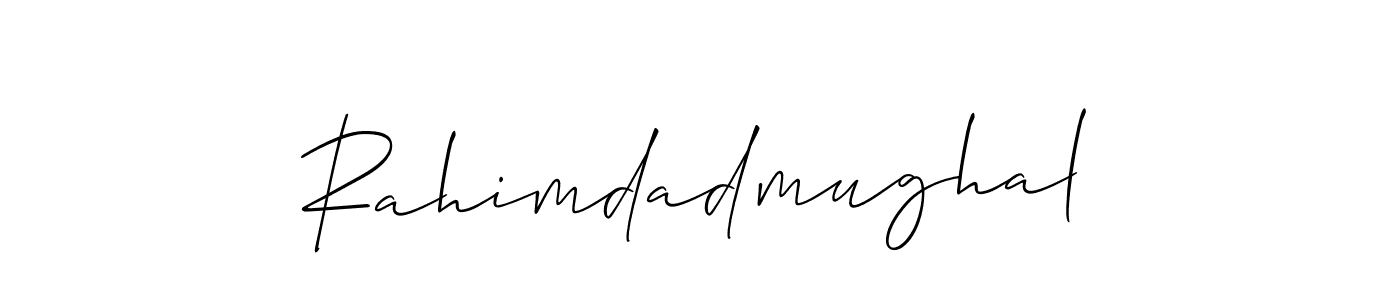 How to make Rahimdadmughal name signature. Use Allison_Script style for creating short signs online. This is the latest handwritten sign. Rahimdadmughal signature style 2 images and pictures png