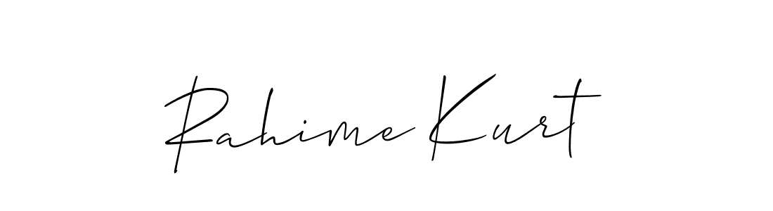 Also You can easily find your signature by using the search form. We will create Rahime Kurt name handwritten signature images for you free of cost using Allison_Script sign style. Rahime Kurt signature style 2 images and pictures png