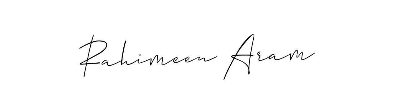 Similarly Allison_Script is the best handwritten signature design. Signature creator online .You can use it as an online autograph creator for name Rahimeen Aram. Rahimeen Aram signature style 2 images and pictures png
