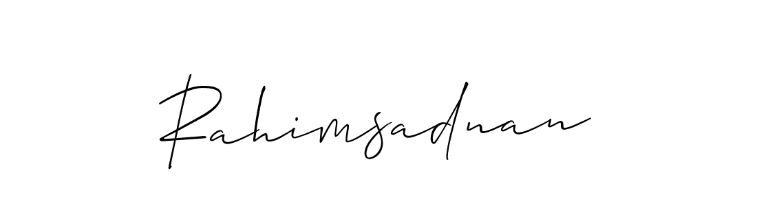 How to make Rahimsadnan name signature. Use Allison_Script style for creating short signs online. This is the latest handwritten sign. Rahimsadnan signature style 2 images and pictures png