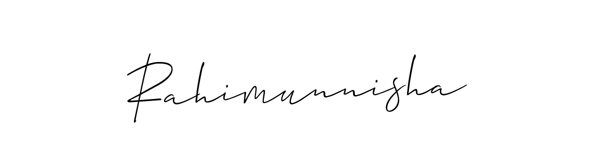 if you are searching for the best signature style for your name Rahimunnisha. so please give up your signature search. here we have designed multiple signature styles  using Allison_Script. Rahimunnisha signature style 2 images and pictures png