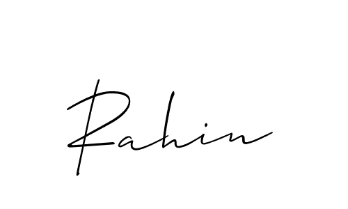 Create a beautiful signature design for name Rahin. With this signature (Allison_Script) fonts, you can make a handwritten signature for free. Rahin signature style 2 images and pictures png