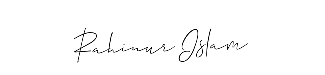 Create a beautiful signature design for name Rahinur Islam. With this signature (Allison_Script) fonts, you can make a handwritten signature for free. Rahinur Islam signature style 2 images and pictures png