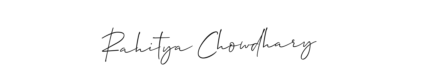 This is the best signature style for the Rahitya Chowdhary name. Also you like these signature font (Allison_Script). Mix name signature. Rahitya Chowdhary signature style 2 images and pictures png