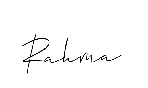 Create a beautiful signature design for name Rahma. With this signature (Allison_Script) fonts, you can make a handwritten signature for free. Rahma signature style 2 images and pictures png