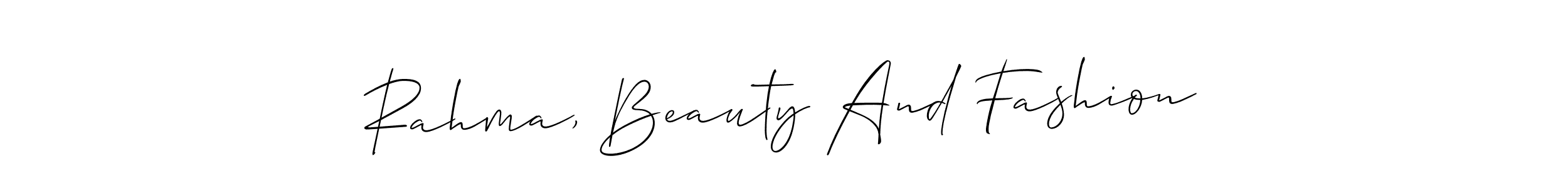 Create a beautiful signature design for name Rahma, Beauty And Fashion. With this signature (Allison_Script) fonts, you can make a handwritten signature for free. Rahma, Beauty And Fashion signature style 2 images and pictures png