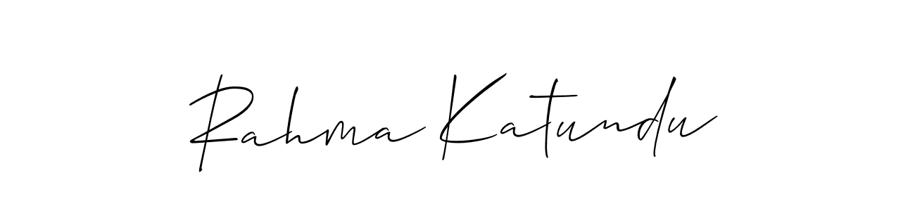 Also You can easily find your signature by using the search form. We will create Rahma Katundu name handwritten signature images for you free of cost using Allison_Script sign style. Rahma Katundu signature style 2 images and pictures png