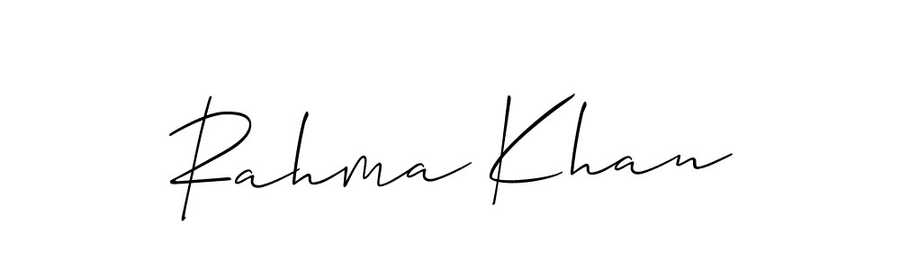 How to make Rahma Khan signature? Allison_Script is a professional autograph style. Create handwritten signature for Rahma Khan name. Rahma Khan signature style 2 images and pictures png